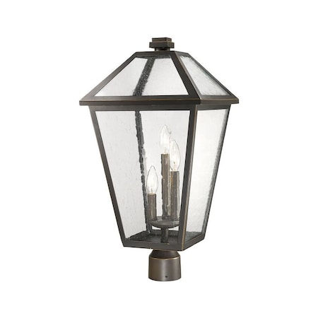 Z-Lite Talbot 3 Light Outdoor Post Mount Fixture, Oil Rubbed Bronze And Seedy 579PHXLR-ORB